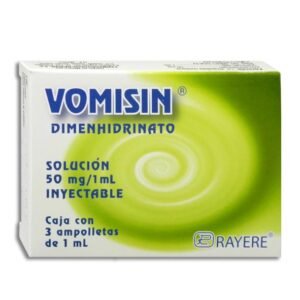Vomisin Dimenhidrinato Solución 50mg/1ml Inyectable 3 Ampolletas Rayere