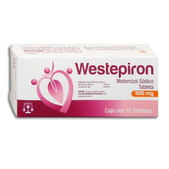 Westepiron Metamizol Sódico 500mg 10 Tabletas Bruluart