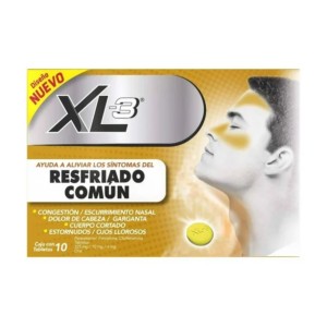 XL-3 Paracetamol Fenilefrina Clorfenamina 325mg/10mg/4mg 10 Tabletas Genomma Lab