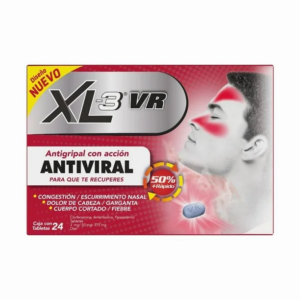 XL-3 VR Clorfenamina Amantadina Paracetamol 3mg/50mg/375mg 24 Tabletas