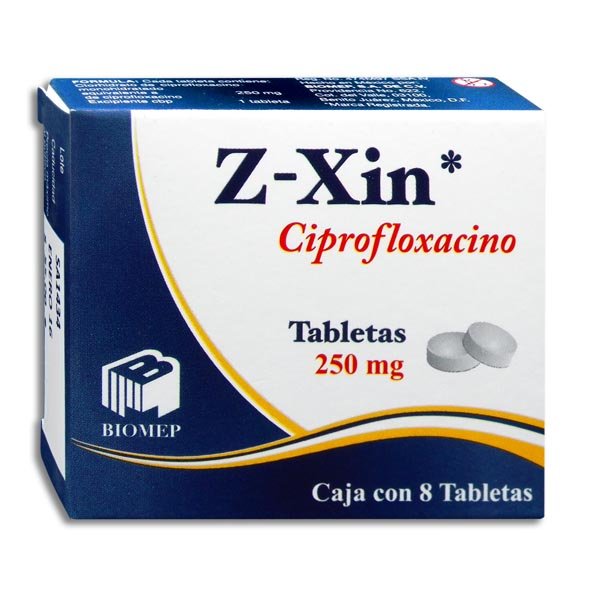 Z-Xin Ciprofloxacino 250mg 8 Tabletas Biomep