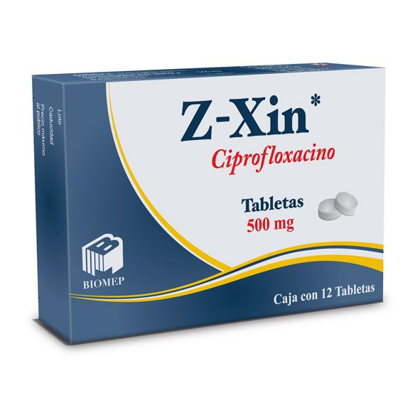 Z-Xin Ciprofloxacino 500mg 12 Tabletas Biomep