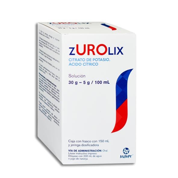 Zurolix Citrato Potasio Ácido Cítrico 30g/5g/100ml Solución 150ml Maver