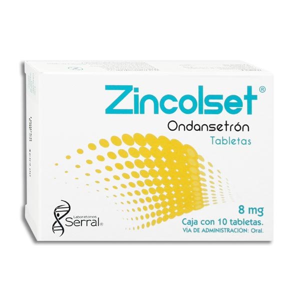 Zincolset Ondansetrón 8mg 10 Tabletas Laboratorios Serral