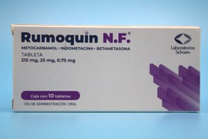 Rumoquin NF Metocarbamol Indometacina Betametasona 215 mg 25 mg 0.75 mg 10 Tabletas Schoen