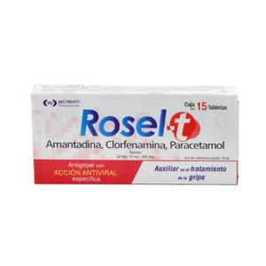 Rosel-T Amantadina Clorfenamina Paracetamol 50mg/3mg/300mg 15 Tabletas Wermar Pharmaceuticals