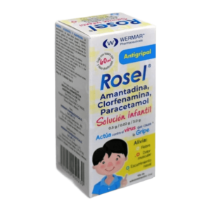 Rosel Solución Infantil Paracetamol Amantadina Clorfenamina 3.0g/0.5g/0.02g 60ml Wermar Pharmaceuticals