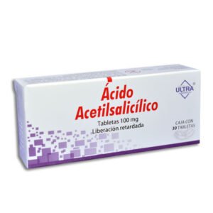 Ácido Acetilsalicilico 100mg 30 Tabletas Liberación Retardada Ultra Laboratorios