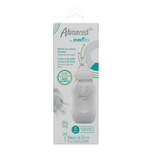 Advanced Mamila Ondas Flexibles Doble Válvula Libre BPA Flujo Lento 120ml Evenflo