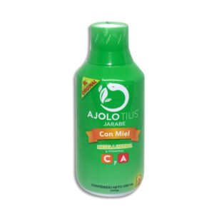 Ajolotius Jarabe Miel 250ml Bugambilia 0.34mg Eucalipto 0.34g Menta 0.34g Miel 0.335g Tejocote 0.34g Vitamina A 0.3mg Vitamina C 0.1g