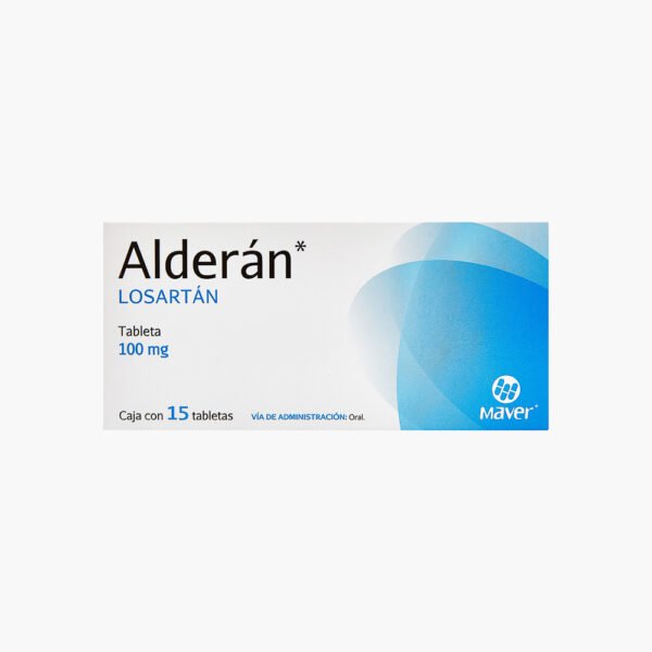 Alderán Losartán 100mg 15 Tabletas Maver