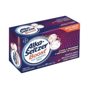 Alka-Seltzer Boost Ácido Acetilsalicílico Cafeína Efervescente 10 Tabletas Bayer