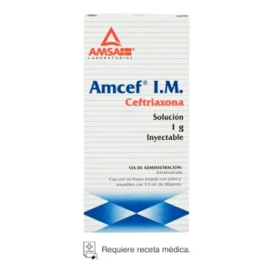 Amcef I. M. Ceftriaxona 1g Solución Inyectable Amsa Laboratorios