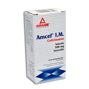 Amcef I.M. Ceftriaxona 500mg Lidocaína 2ml Solución Inyectable Amsa Laboratorios