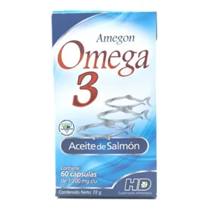 Amegon Omega 3 Aceite Salmón 1,200mg 60 Cápsulas HD