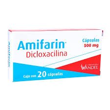 Amifarin Dicloxacilina 500mg 20 Cápsulas Wandel Farmacéutica