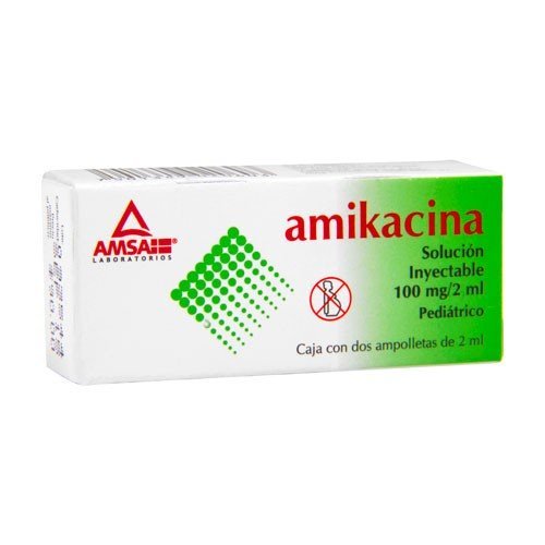 Amikacina 100mg 2ml 1 Ampolleta Amsa Laboratorios