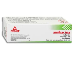 Amikacina Solución 500mg/2ml Inyectable Amsa Laboratorios