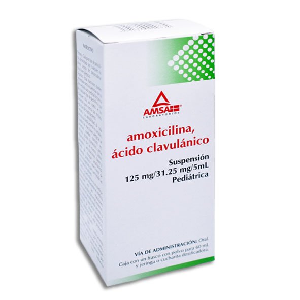 Amoxicilina Ácido Clavulánico Suspensión 125 mg 31.25 mg / 5 ML Pediátrica 60 ML