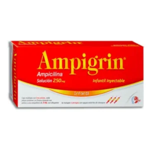 Ampigrin Ampicilina Solución 250mg Infantil Inyectable 3 Ampolletas Collins