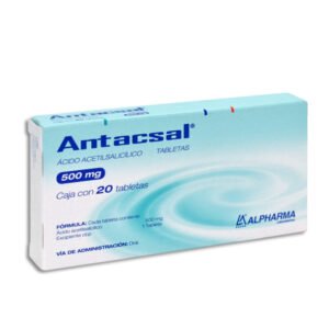Antacsal Ácido Acetilsalicílico 500mg 20 Tabletas Alpharma Laboratorios
