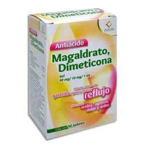 Antiácido Magaldrato Dimeticona Gel 80mg/10mg/1ml 10 Sobres Avivia Pharma