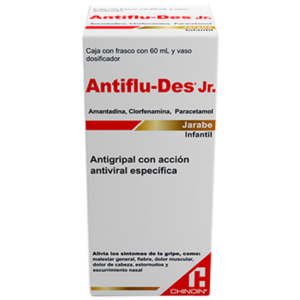 Antiflu-Des Jr Jarabe Infantil Amantadina Clorfenamina Paracetamol 60ml Chinoin