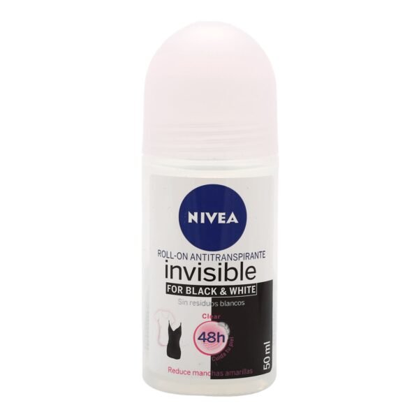 Antitranspirante Roll On Black & White Invisible Clear 50ml Nivea