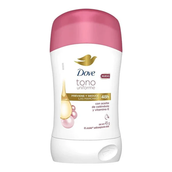 Antitranspirante Stick Dove Tono Uniforme Aceite Caléndula Vitamina E 48h 45g Unilever Antitranspirante Stick Dove Tono Uniforme Aceite Caléndula Vitamina E 48h 45g Unilever