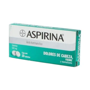 Aspirina Ácido Acetilsalicílico 500 mg 10 Tabletas