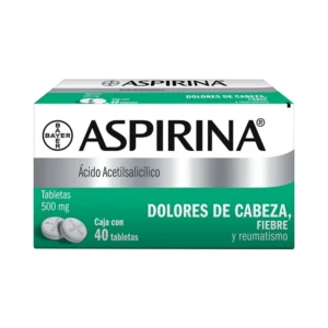 Aspirina Ácido Acetilsalicílico 500mg 40 Tabletas Bayer
