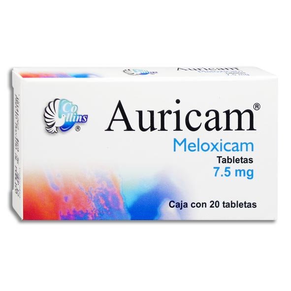 Auricam Meloxicam 7.5mg 20 Tabletas Collins