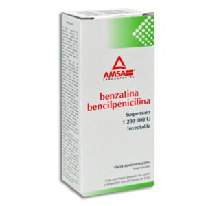 Benzatina Bencilpenicilina Suspensión 1,200,000u Inyectable 1 Frasco Ampula Amsa Laboratorios