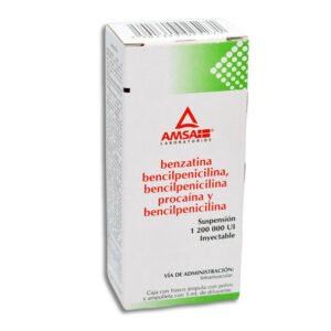 Benzatina bencilpenicilina, Bencilpenicilina procaínica y Bencilpenicilina Suspensión Inyectable 1 frasco ampula