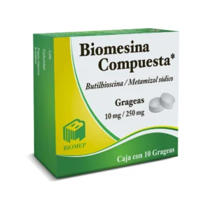 Biomesina Compuesta Butilhioscina/Metamizol Sódico 10mg/250mg 10 Grageas Biomep