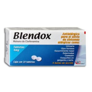 Blendox Clorfenamina 4mg 20 Tabletas