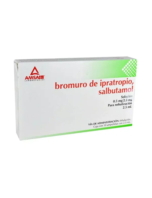 Bromuro Ipratropio Salbutamol Solución 10 Ampolletas Amsa Laboratorios Bromuro Ipratropio Salbutamol Solución 0.5mg/2.5mg 10 Ampolletas Amsa Laboratorios