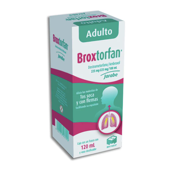 Broxtorfan Dextrometorfano Ambroxol 225mg/225mg/100ml Adulto 120ml Biomep