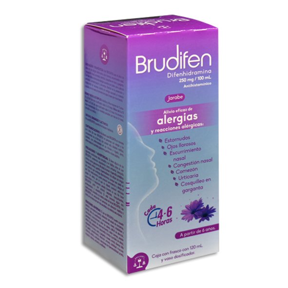 Brudifen Difenhidramina 250mg/100ml Jarabe 120ml Bruluart