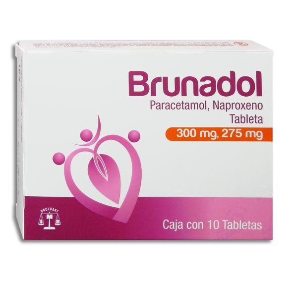 Brunadol Paracetamol Naproxeno 300mg/275mg 10 Tabletas Bruluart