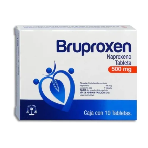Bruproxen Naproxeno 500mg 10 Tabletas Bruluart