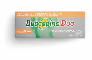 Buscapina Duo Hioscina Paracetamol 10mg/500mg 10 Tabletas Sanofi