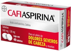 Cafi Aspirina Ácido Acetilsalicílico Cafeina 500mg/30mg 40 Tabletas Bayer