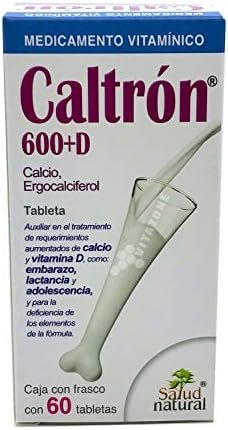 Caltrón 600 + D Calcio Ergocalciferol Salud Natural 60 Tabletas