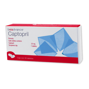 Captopril 25mg 30 Tabletas Beadvance