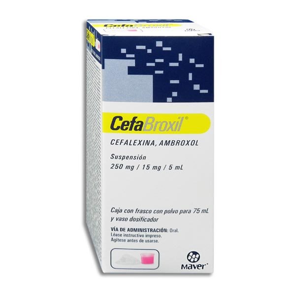Cefabroxil Cefalexina, Ambroxol 250mg /15mg 5ml Suspensión 75ml