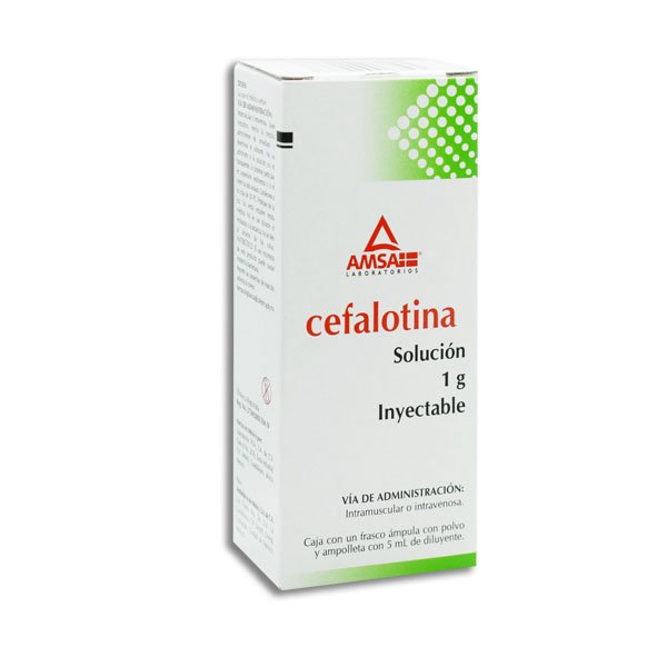Cefalotina Solución 1g Inyectable Amsa Laboratorios
