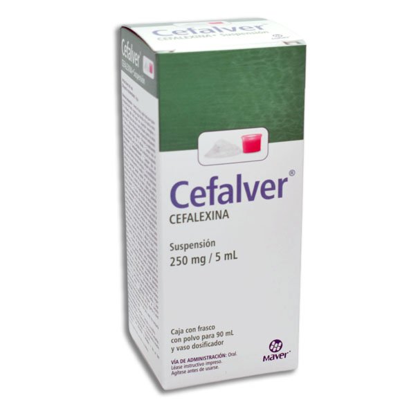 Cefalver Cefalexina Suspensión 250mg/5ml 90ml Maver