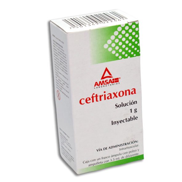 Ceftriaxona Solución 1g Inyectable Amsa Laboratorios