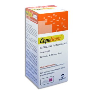 Cepo Brom Cefalexina Bromhexina Suspensión 250mg 4.39mg 5ml 100 ML Maver